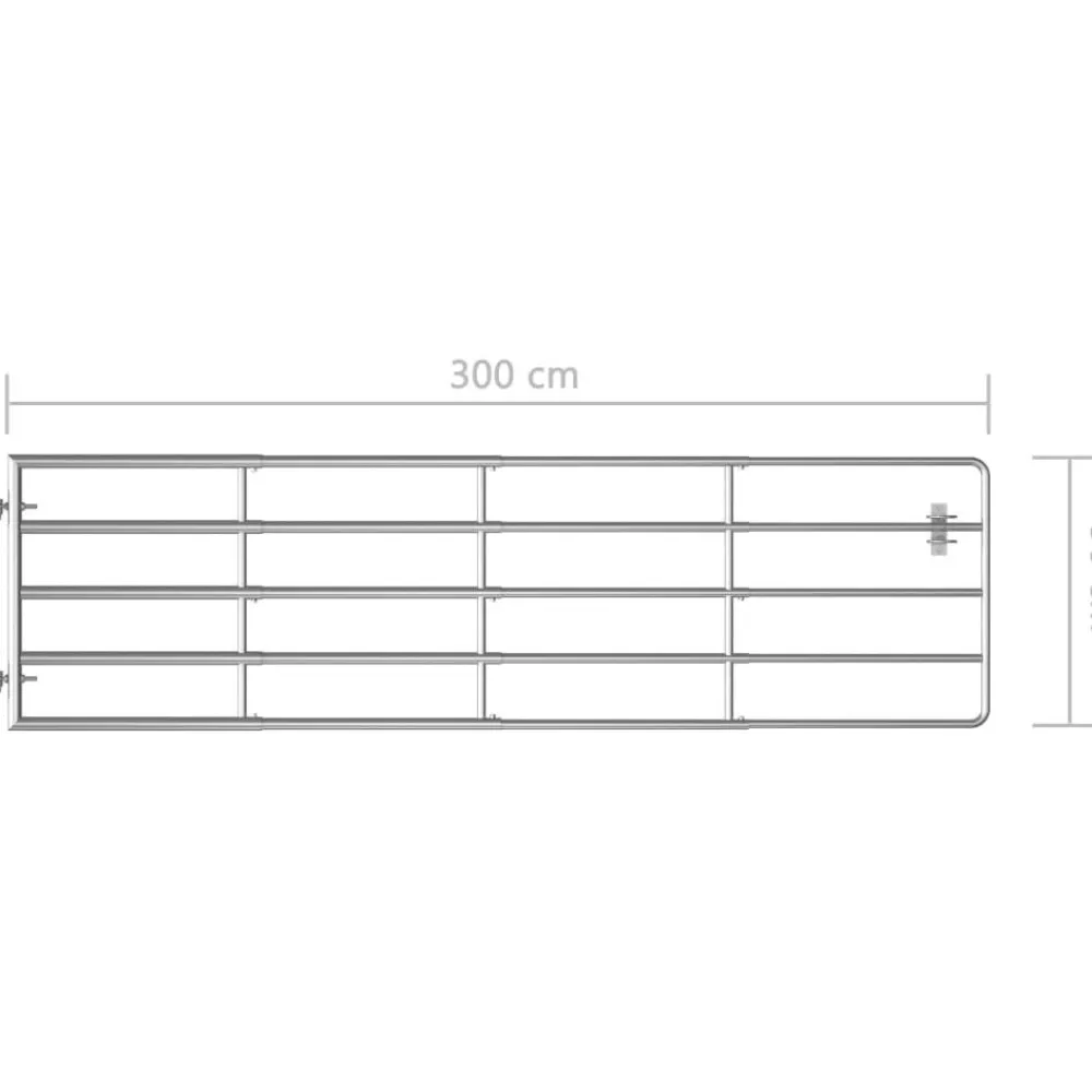 New FinePRICE Peltoportti 5-tankoinen teräs (115-300)x90cm hopea
