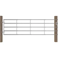 New FinePRICE Peltoportti 5-tankoinen teräs (115-300)x90cm hopea