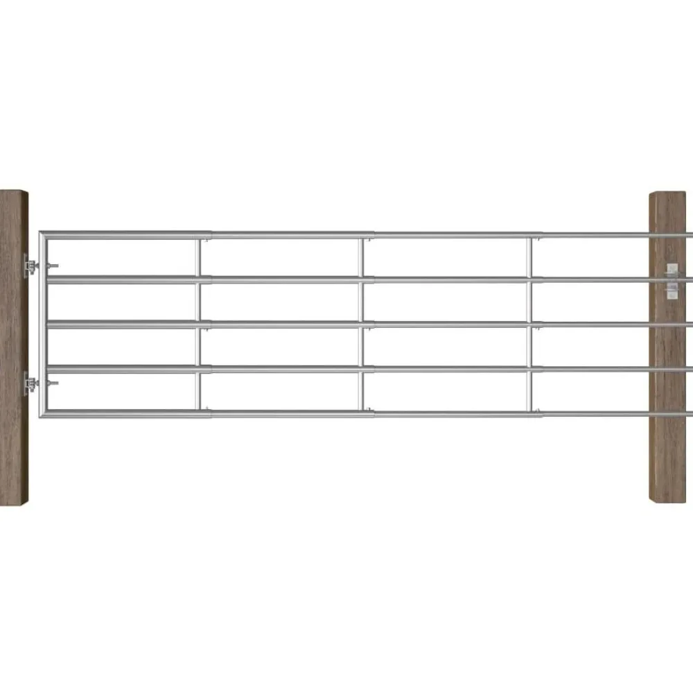 New FinePRICE Peltoportti 5-tankoinen teräs (115-300)x90cm hopea