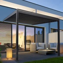 Outlet Home4you Pergola Mirador-111, 300x400cm, seinäasennus, tummanharmaa