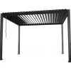 Hot Home4you Pergola Mirador-111, 300x300cm, Textilene-kankaisilla sivuverhoilla, tummanharmaa