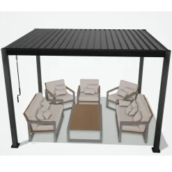 Online Home4you Pergola Mirador-111, 300x300cm, tummanharmaa