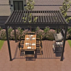 Online Home4you Pergola Mirador-111, 300x300cm, tummanharmaa