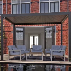 Online Home4you Pergola Mirador-111, 300x300cm, tummanharmaa