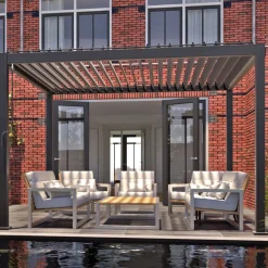 Online Home4you Pergola Mirador-111, 300x400cm, tummanharmaa