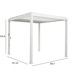 Clearance Home4you Pergola Mirador-111, 300x400cm, valkoinen