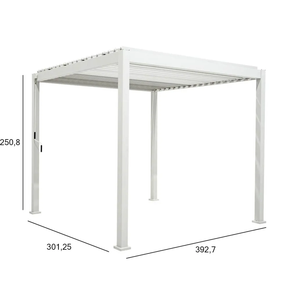 Clearance Home4you Pergola Mirador-111, 300x400cm, valkoinen