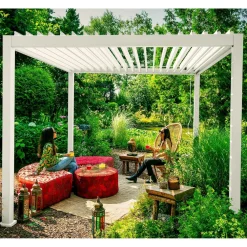 Clearance Home4you Pergola Mirador-111, 300x400cm, valkoinen