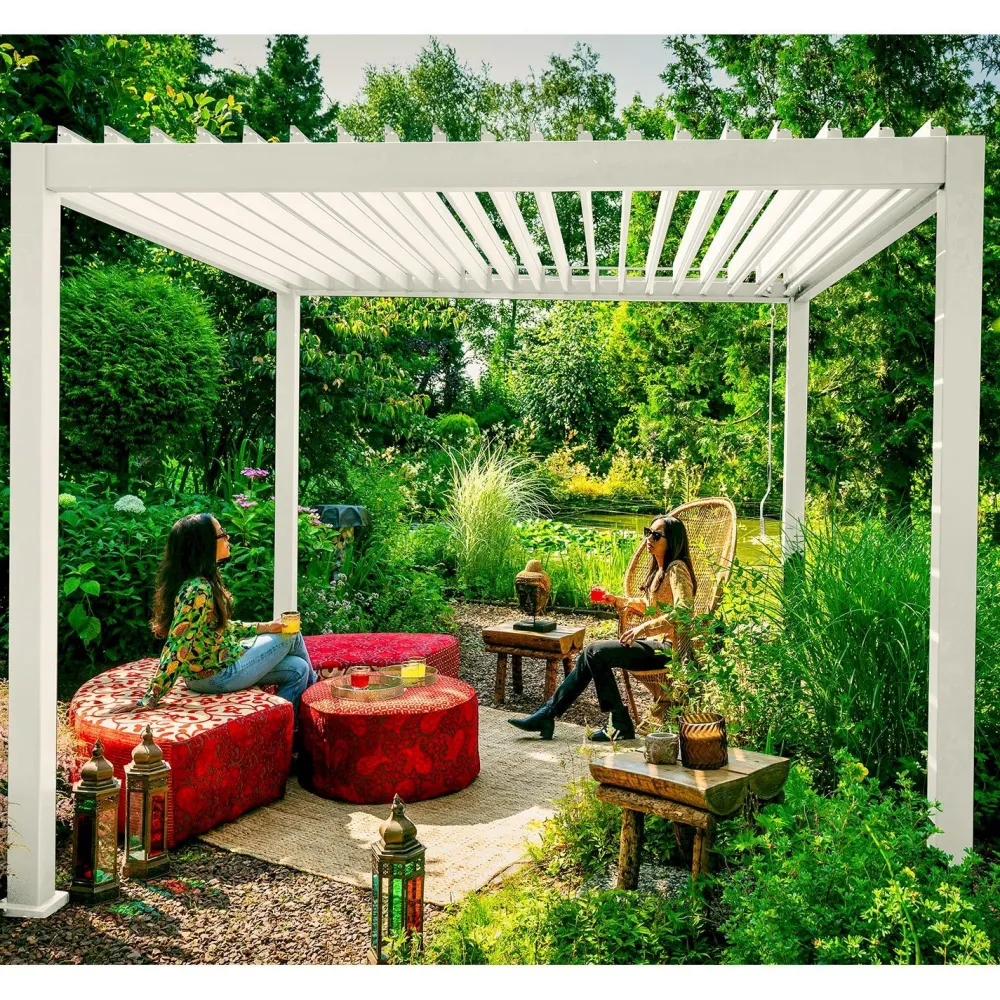 Clearance Home4you Pergola Mirador-111, 300x400cm, valkoinen