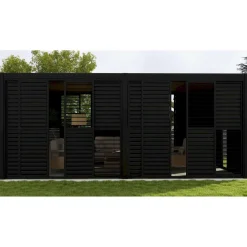 Sale Home4you Pergola liukuseinäpaneeli Mirador-111(4m), 370,4x236,5cm, alumiini, tummanharmaa