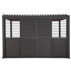 Sale Home4you Pergola liukuseinäpaneeli Mirador-111(4m), 370,4x236,5cm, alumiini, tummanharmaa