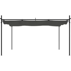 New FinePRICE Pergola sisäänvedettävä katto antrasiitti 395x292x230 cm