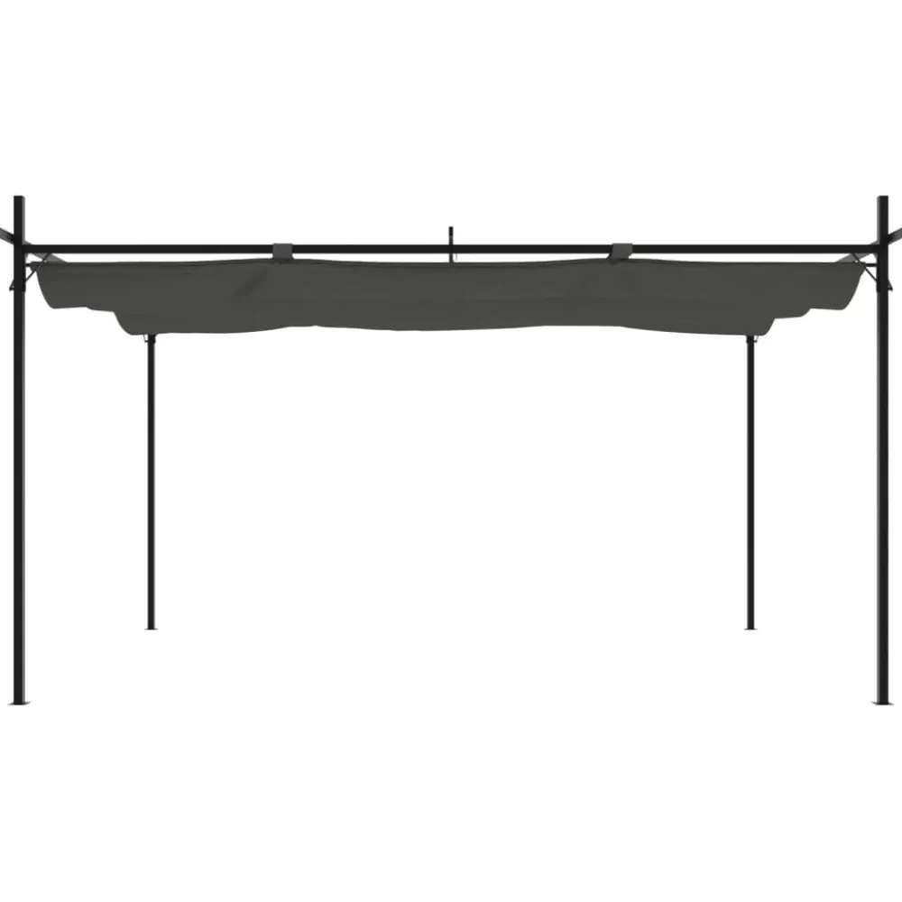 New FinePRICE Pergola sisäänvedettävä katto antrasiitti 395x292x230 cm