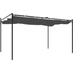 New FinePRICE Pergola sisäänvedettävä katto antrasiitti 395x292x230 cm