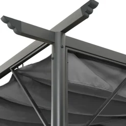 Best FinePRICE Pergola sisäänvedettävä katto antrasiitti 3x3 m teräs 180 g/m² (12226)