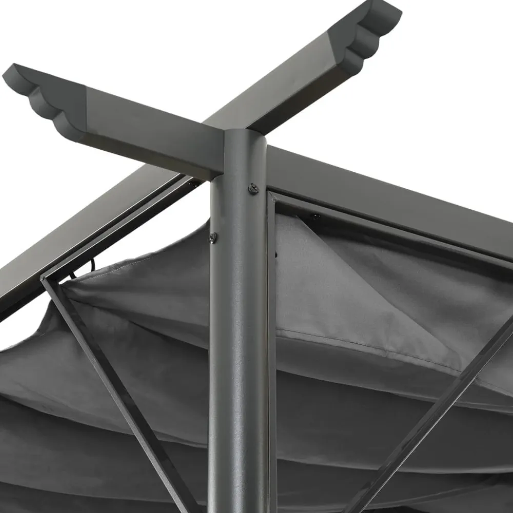 Best FinePRICE Pergola sisäänvedettävä katto antrasiitti 3x3 m teräs 180 g/m² (12226)