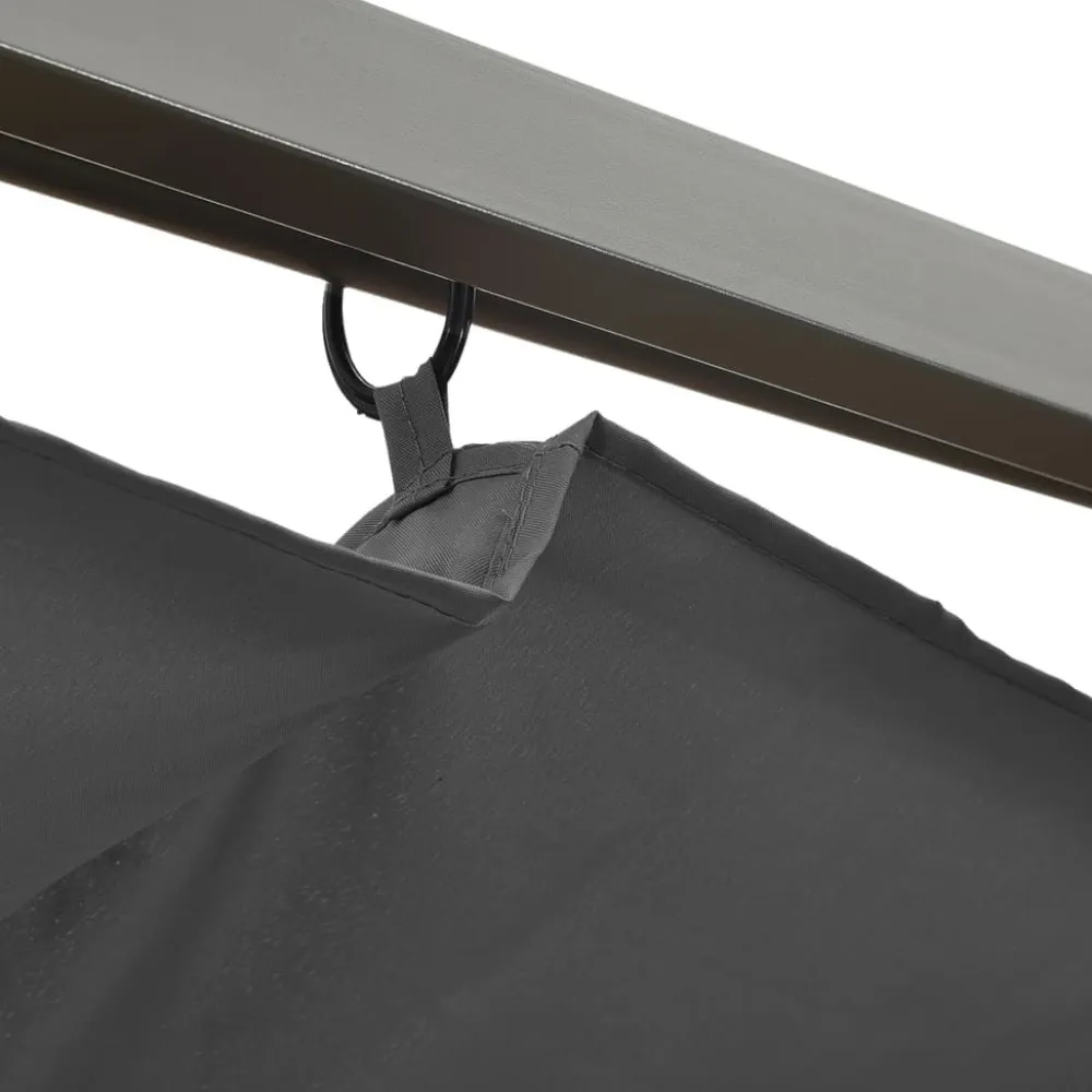 Best FinePRICE Pergola sisäänvedettävä katto antrasiitti 3x3 m teräs 180 g/m² (12226)
