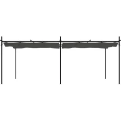 Best FinePRICE Pergola sisäänvedettävä katto antrasiitti 589x292x230 cm