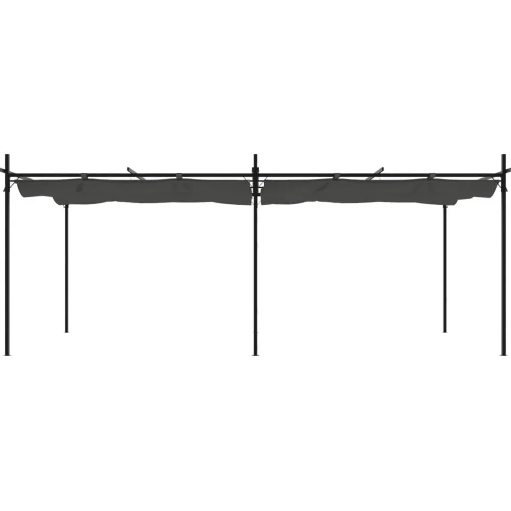 Best FinePRICE Pergola sisäänvedettävä katto antrasiitti 589x292x230 cm