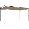 Clearance FinePRICE Pergola sisäänvedettävä katto taupe 395x292x230 cm
