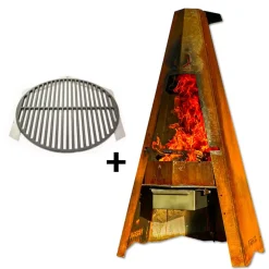 Clearance FIREHUT Pihagrilli ® 1415x760x750 mm corten teräs