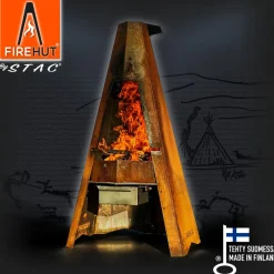 Clearance FIREHUT Pihagrilli ® 1415x760x750 mm corten teräs