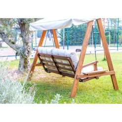 Hot Linento Garden Pihakeinu Olea, 3-istuttava, säädettävä, vaaleanharmaa