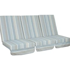 Clearance Home4you Pihakeinun pehmuste MONTREAL 114x52x9 cm, harmaa/beige, raidallinen, 3-osainen