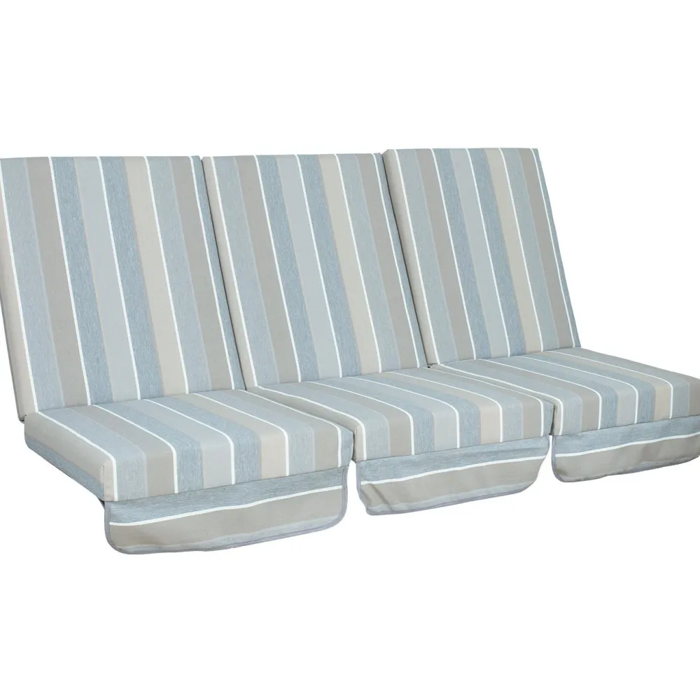 Clearance Home4you Pihakeinun pehmuste MONTREAL 114x52x9 cm, harmaa/beige, raidallinen, 3-osainen