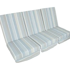 Clearance Home4you Pihakeinun pehmuste MONTREAL 114x52x9 cm, harmaa/beige, raidallinen, 3-osainen