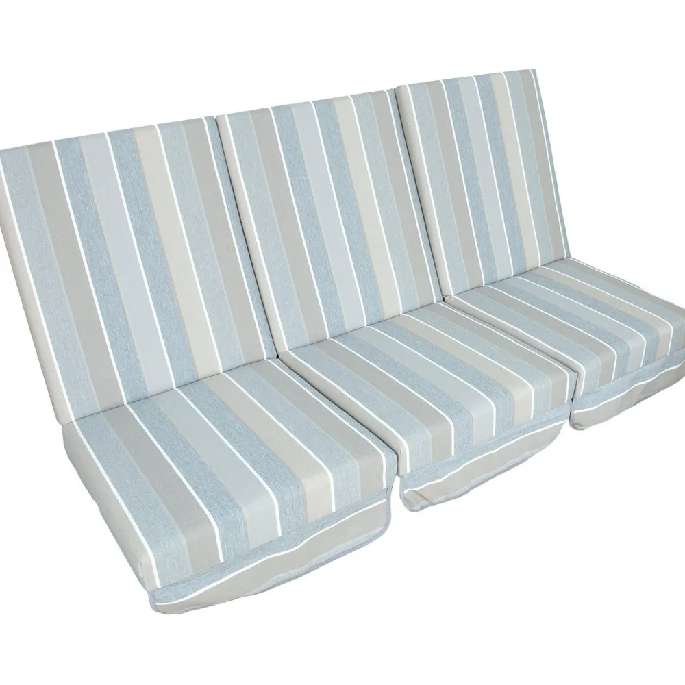 Clearance Home4you Pihakeinun pehmuste MONTREAL 114x52x9 cm, harmaa/beige, raidallinen, 3-osainen