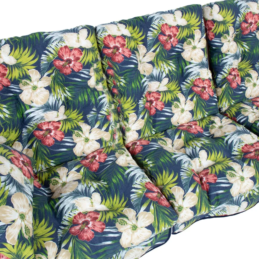 Discount Home4you Pihakeinun pehmuste ROMA 108x56x10 cm, tumma kukkakuosi, 3-osainen, musta