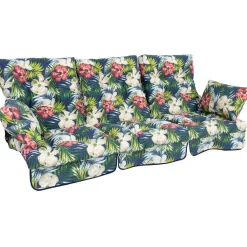 Discount Home4you Pihakeinun pehmuste ROMA 108x56x10 cm, tumma kukkakuosi, 3-osainen, musta