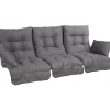 Outlet Home4you Pihakeinun pehmuste ROMA 108x56xK10 cm, tummanharmaa, 3-osainen