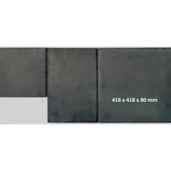 New Lakka Rakennustuotteet Pihakivi Lakka Roomalainen kivi 80 418x418x80 mm musta