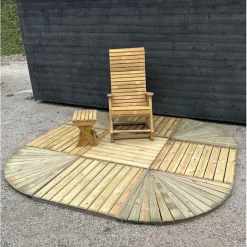 Best Tammiston puu Pihaterassi, pyöreät kulmat, painekyllästetty mänty, vihreä, II-laatu, eri kokoja