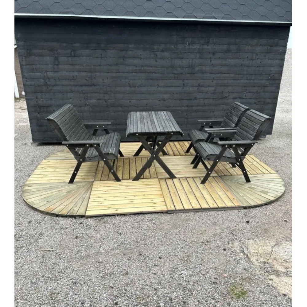 Best Tammiston puu Pihaterassi, pyöreät kulmat, painekyllästetty mänty, vihreä, II-laatu, eri kokoja