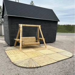 Best Tammiston puu Pihaterassi, pyöreät kulmat, painekyllästetty mänty, vihreä, II-laatu, eri kokoja