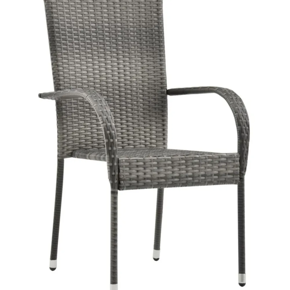 Discount FinePRICE Pinottavat ulkotuolit 6 kpl harmaa polyrottinki