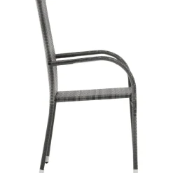 Discount FinePRICE Pinottavat ulkotuolit 6 kpl harmaa polyrottinki