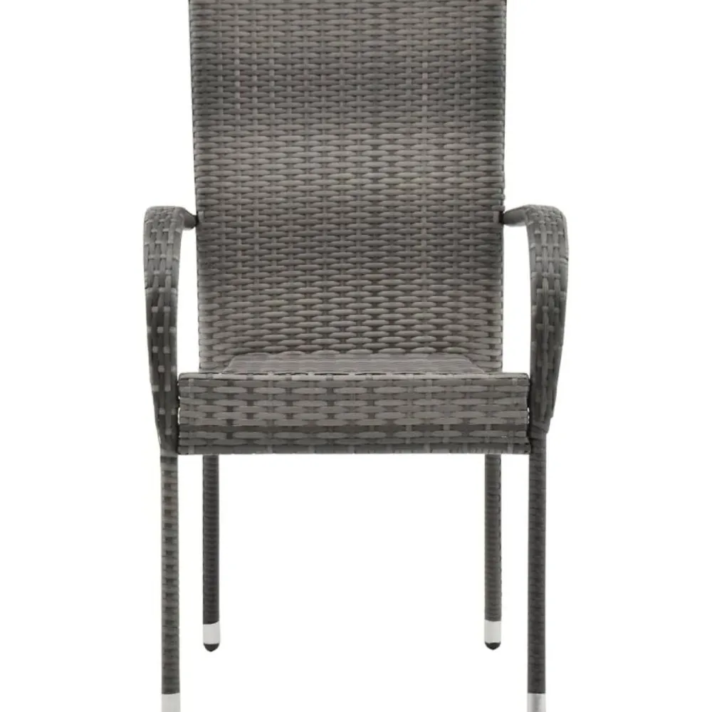 Discount FinePRICE Pinottavat ulkotuolit 6 kpl harmaa polyrottinki