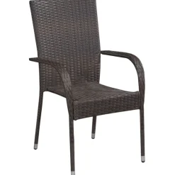 Clearance FinePRICE Pinottavat ulkotuolit 2 kpl polyrottinki ruskea
