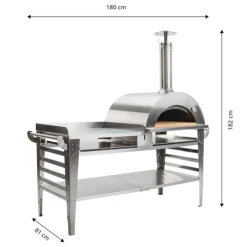 Best GrillSymbol Pizzauuni Pizzo XL Inox, pöydällä, , 180x81x182cm