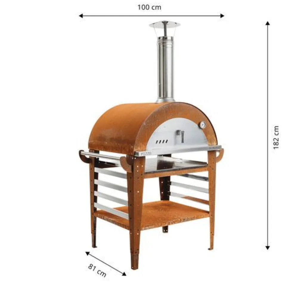 Outlet GrillSymbol Pizzauuni Pizzo, jalustalla, 100x81x182cm
