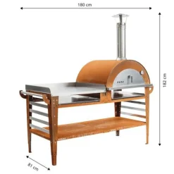 GrillSymbol Pizzauuni Pizzo XL, pöydällä, 180x81x182cm