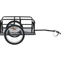 New FinePRICE Polkupyörän peräkärry, teräs,  130x73x48.5cm, musta
