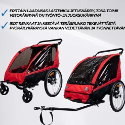 Outlet Trekker Polkupyörän peräkärry Pro, 1-2 lapselle, 40 kg