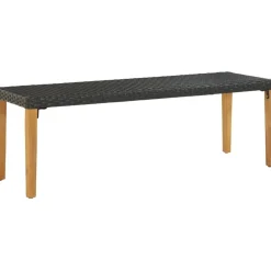 FinePRICE Polyrottinkinen musta puutarhapenkki 80 cm