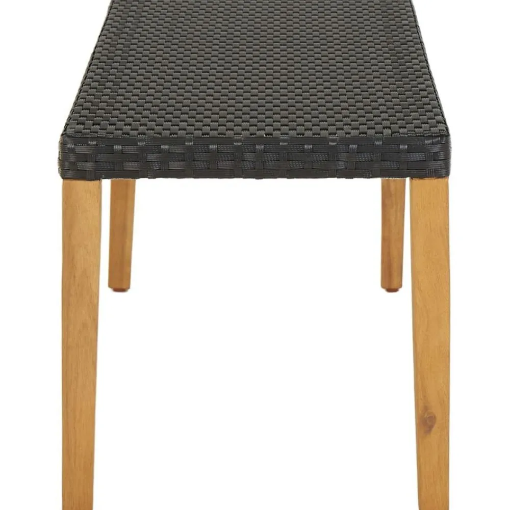 FinePRICE Polyrottinkinen musta puutarhapenkki 80 cm