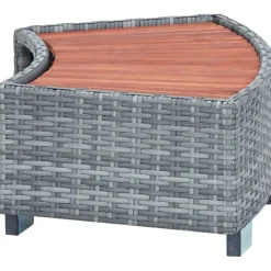 Sale FinePRICE Porealtaan porras harmaa polyrottinki 92x45x25 cm